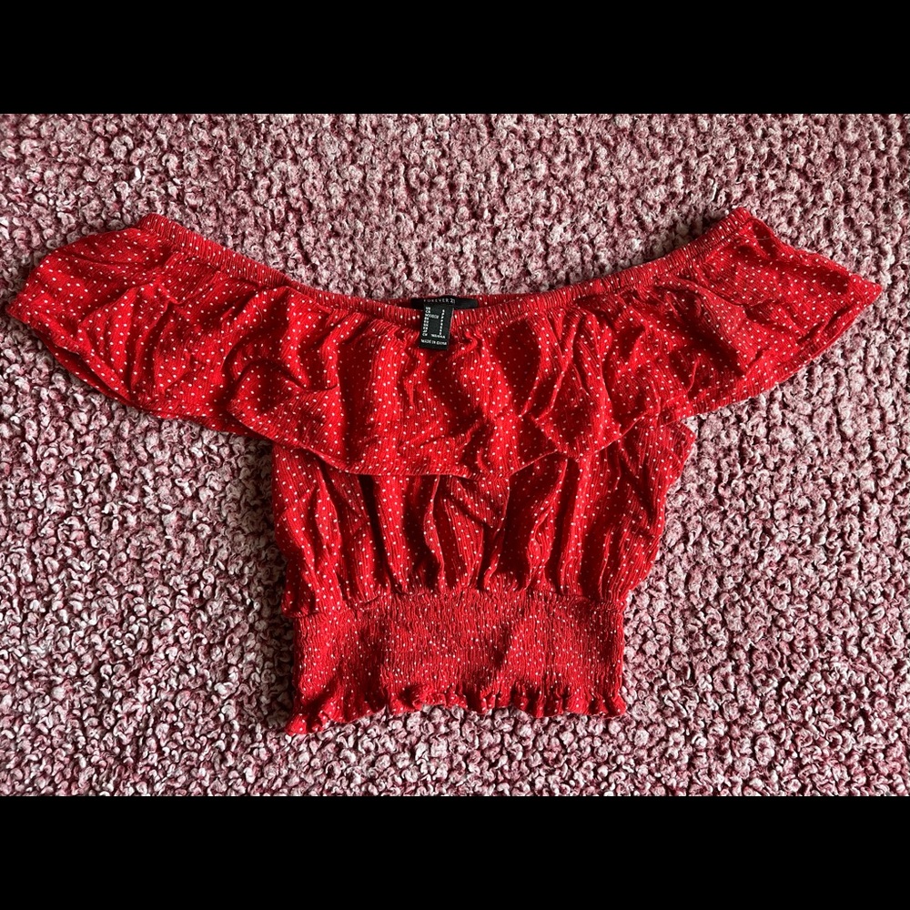 Forever 21 Over The Shoulder Crop Top